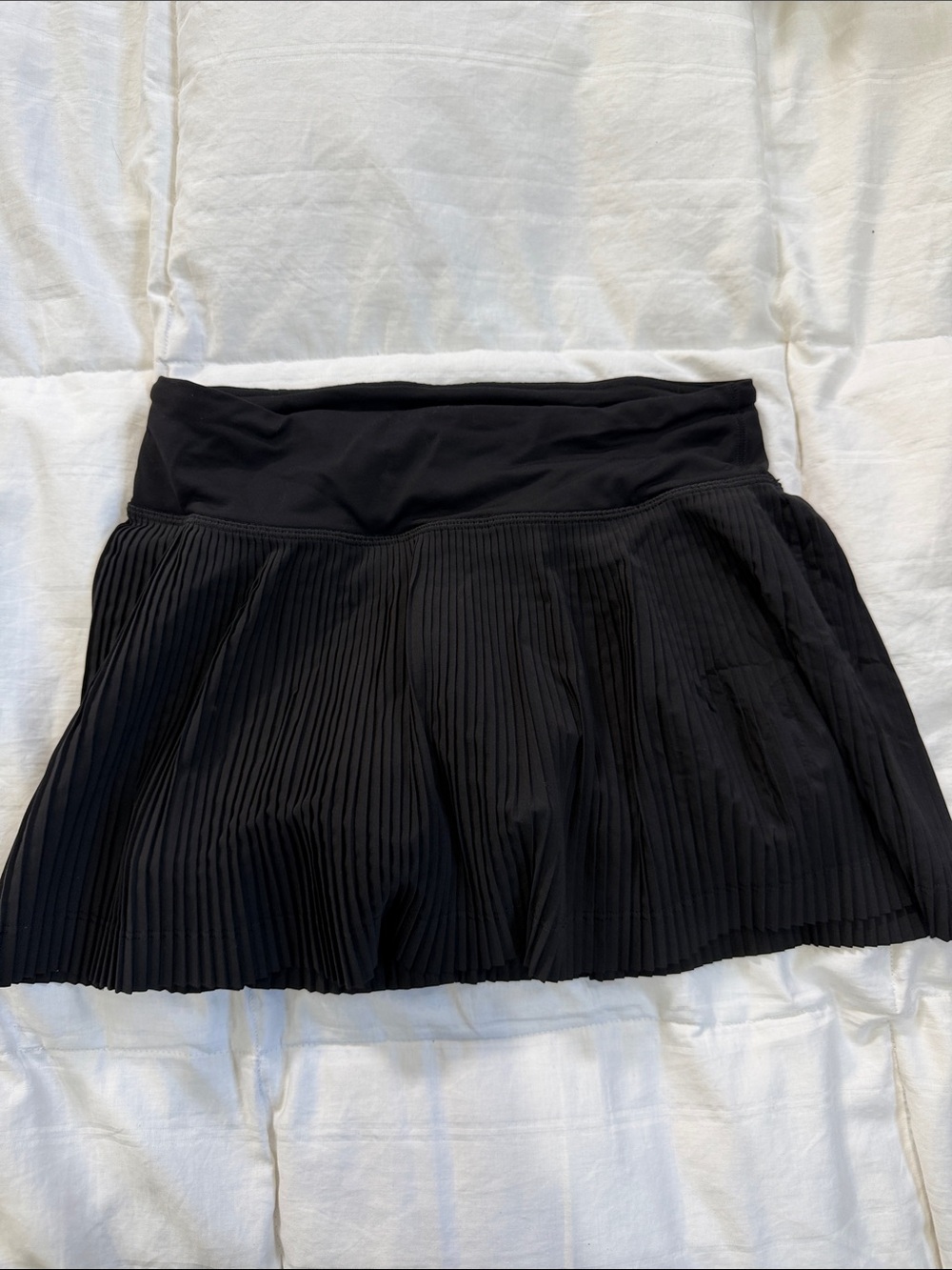 lululemon athletica Black Pleated Mini Skirt with Wide Waistband
